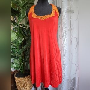 Victoria's Secret Size Large Orange Halter Chemise